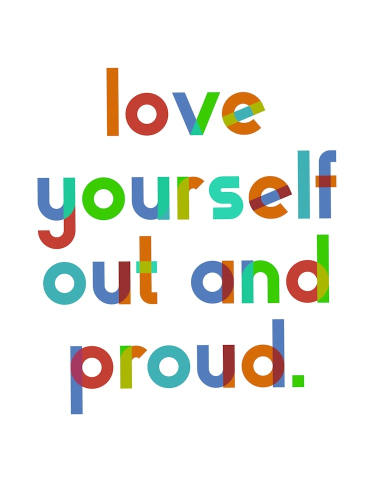 Out and Proud Pride - Playful colourful typography