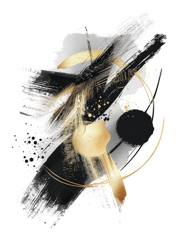 Abstract Black And Gold Painting 54