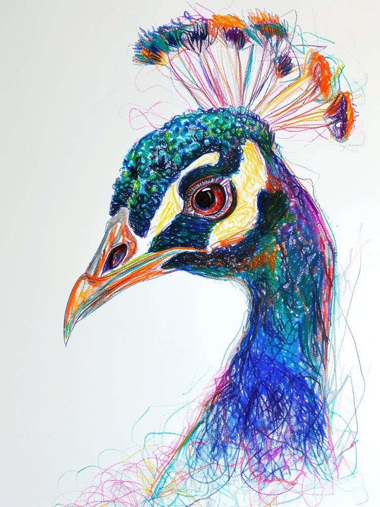 Peacock Portrait Sketch 5