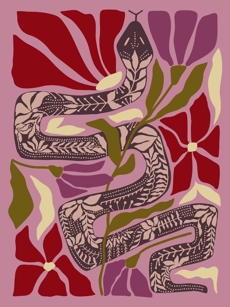 Snake and Flowers