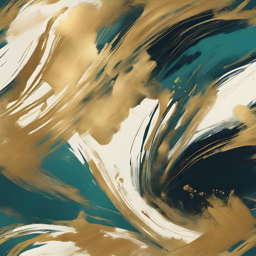 Gold And Teal Canvas Print 1