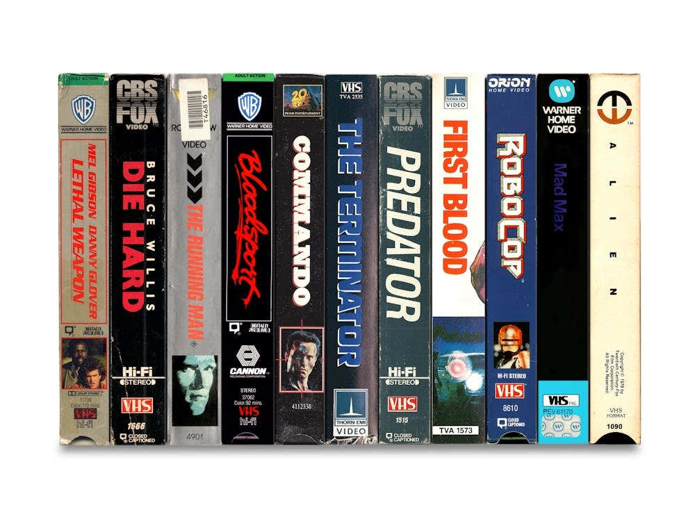 Classic 1980s Action Movies Poster - Vintage VHS Film Print