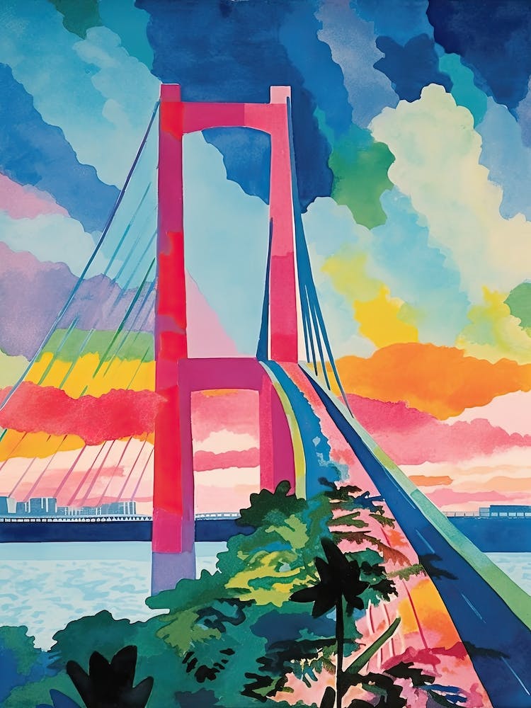 Verrazzano Narrows Bridge, United States Colourful 3