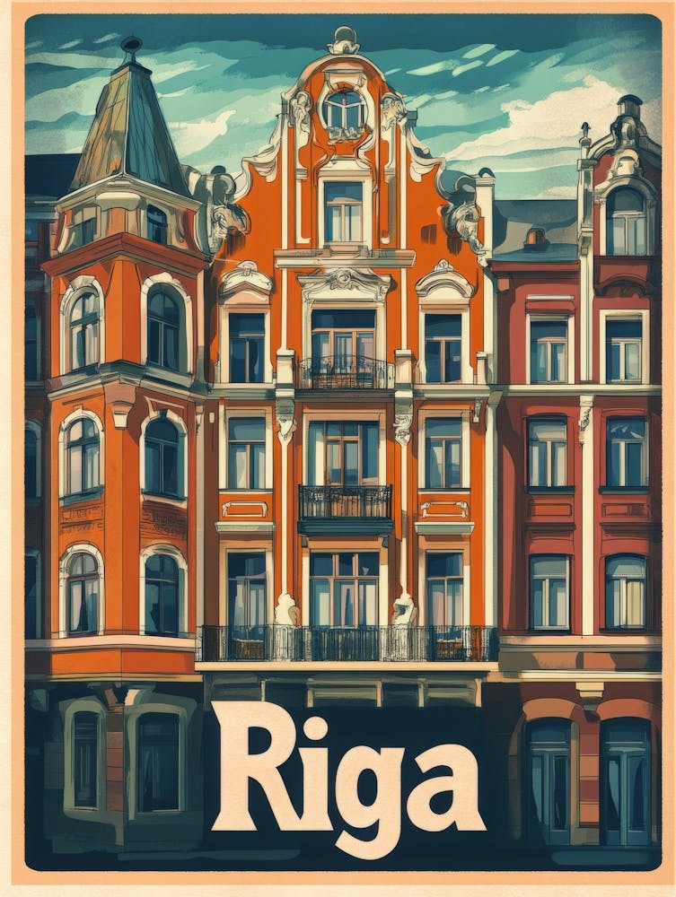 Aihrgdesign A Vintage Travel Poster Of Riga 2