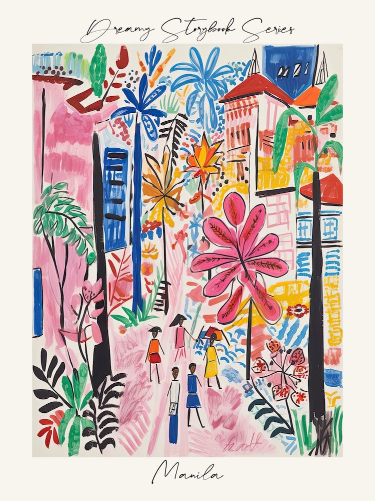 Poster Of Manila, Dreamy Storybook Illustration 4