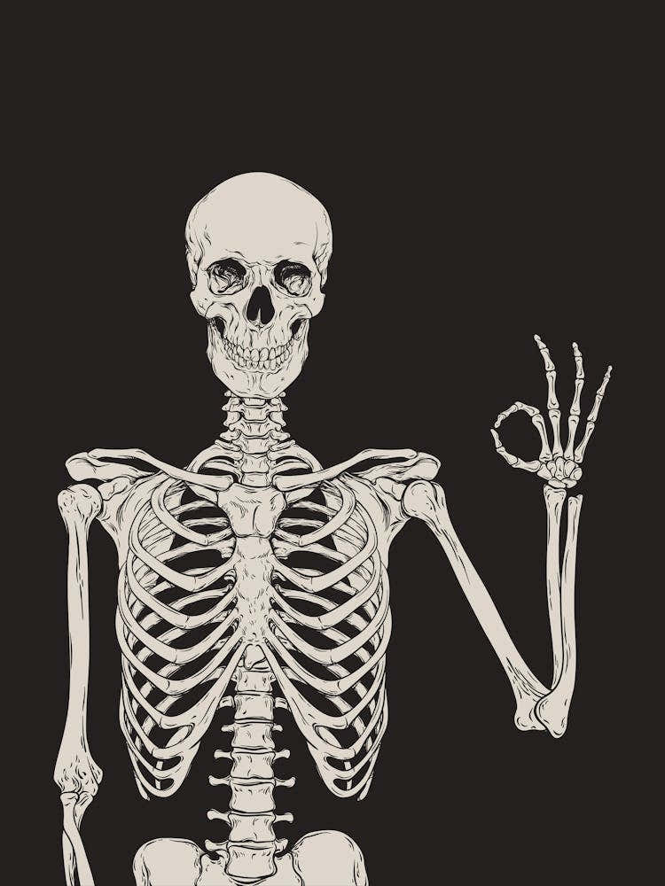 Halloween Skeleton Okay Sign