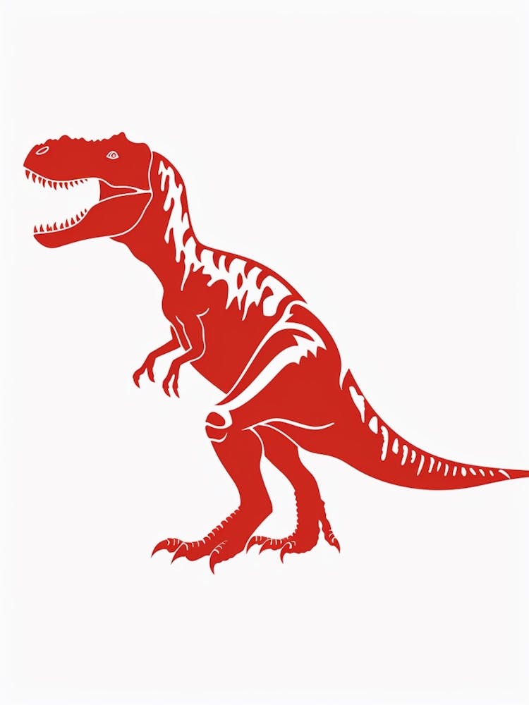Red T Rex Silhouette 2