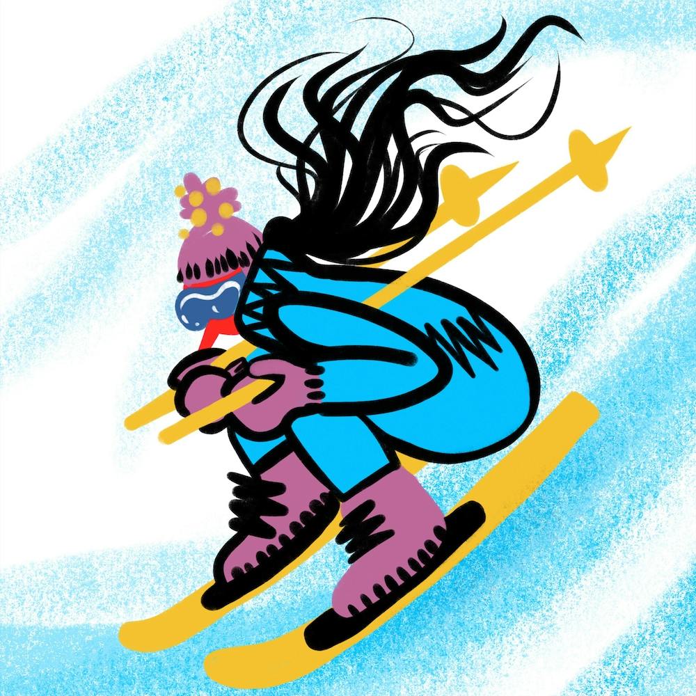Ski Girl Square