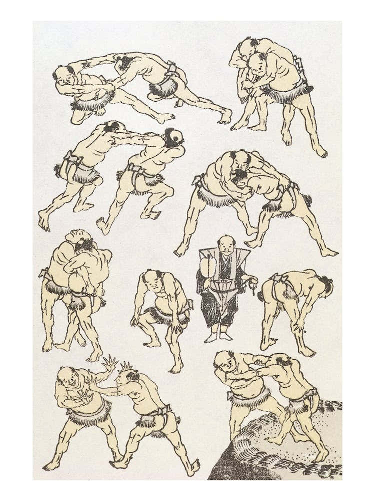 Manga Studies Of Gestures And Postures Of Wrestler