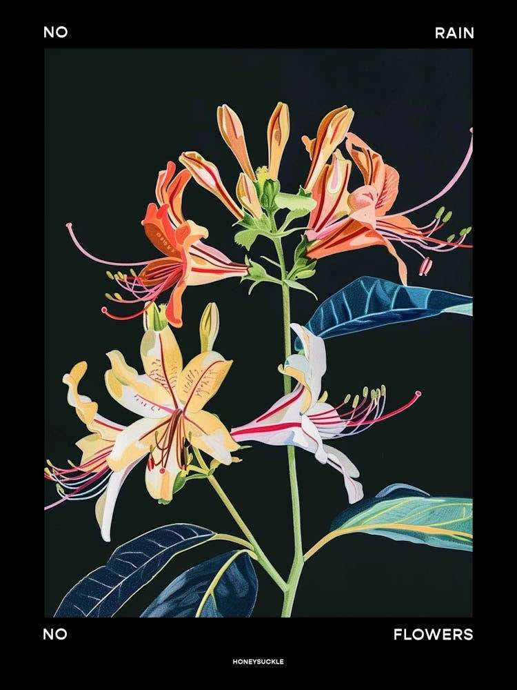 No Rain No Flowers Poster Honeysuckle 1