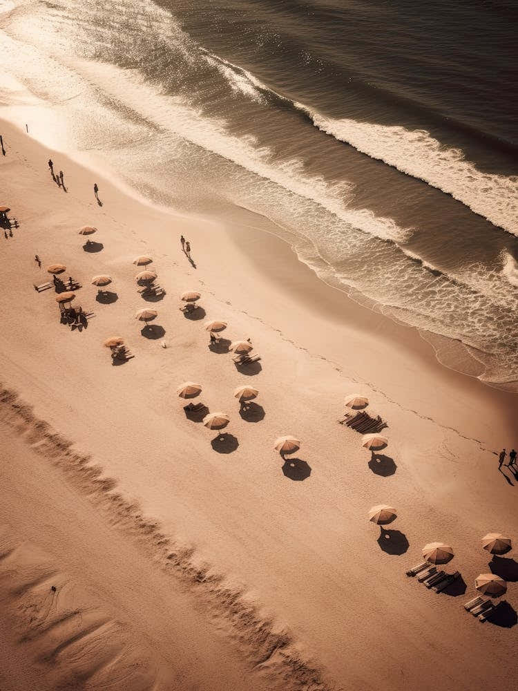 Aerial View Of A Beach In Warm Tones 2