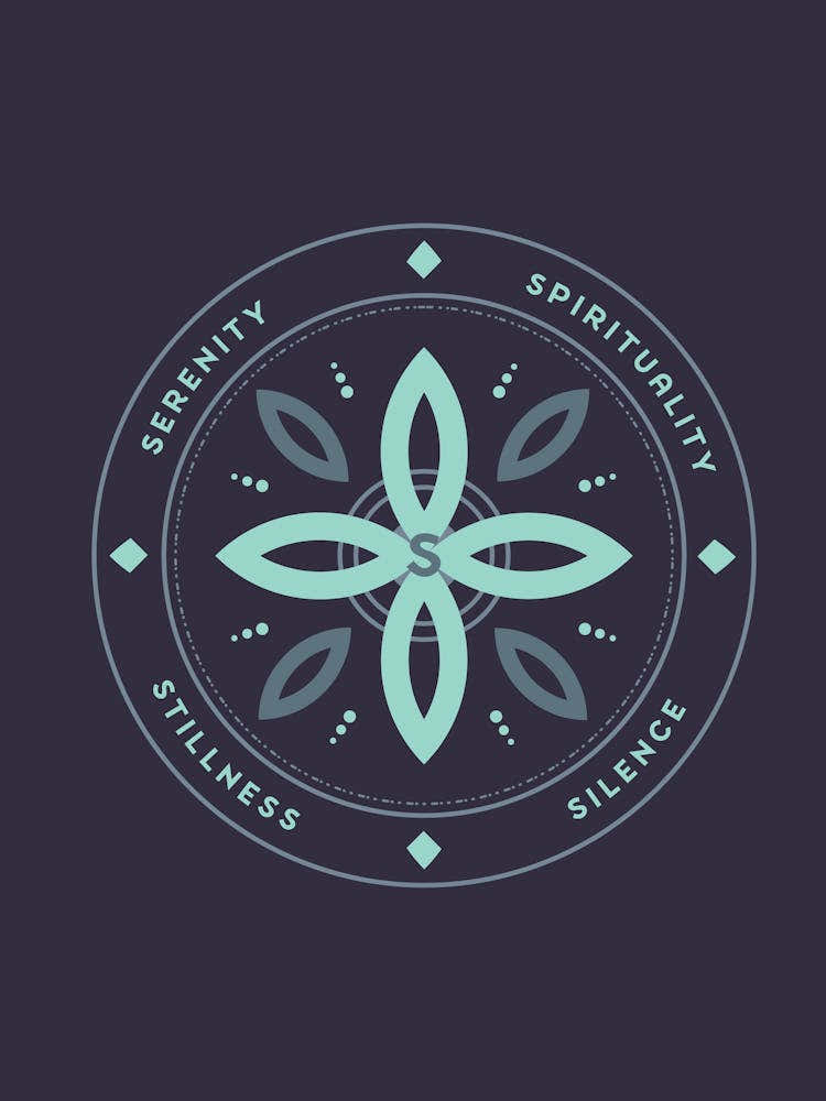 Meditation Flower Badge Letter S