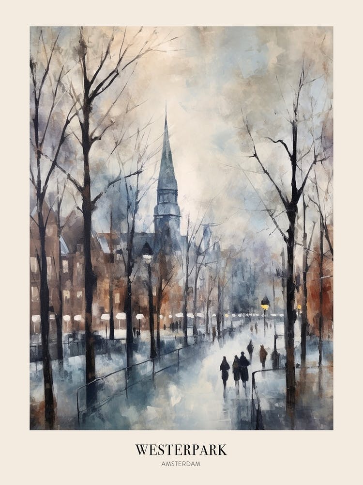 Winter City Park Poster Westerpark Amsterdam Netherlands 2