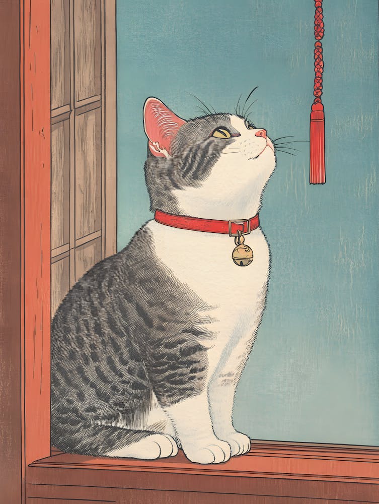 Cat Looking Out A Window