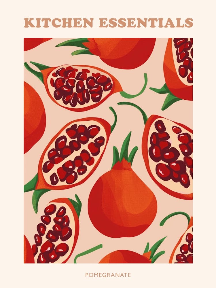 Pomegranate Fruit Pattern Poster 3