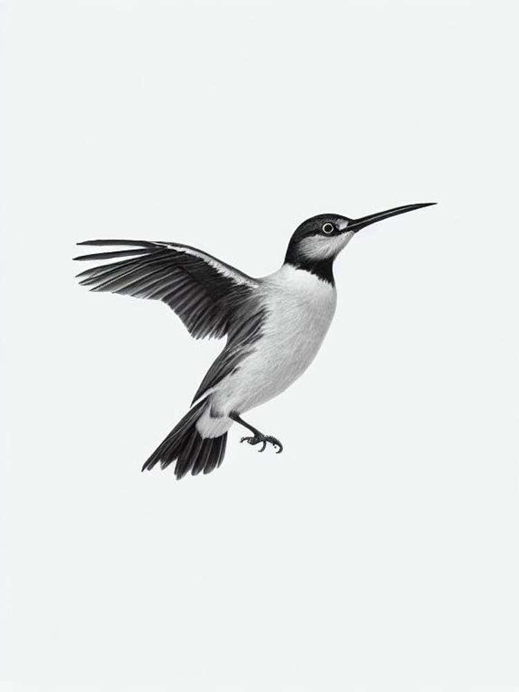 Baldpate B&W Pencil Drawing 1 Bird
