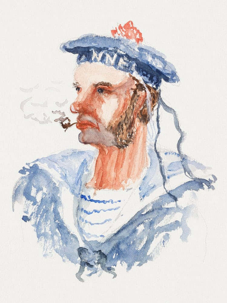 Marin Sailer Watercolour, Henri De Toulouse–Lautrec