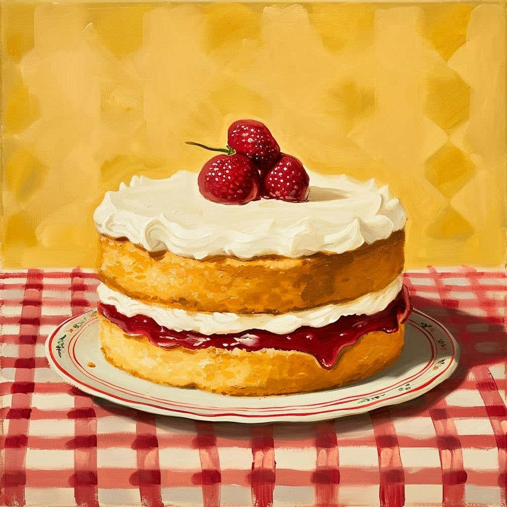 Victoria Sponge Yellow Background 2