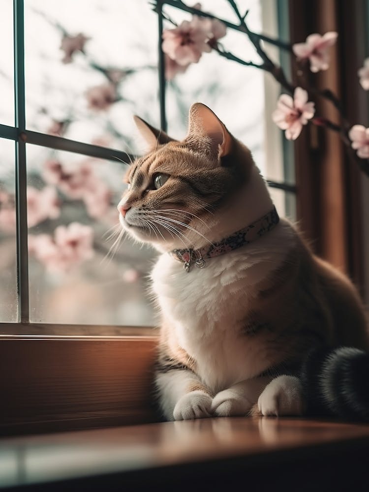 Cat Looking Out The Window 2