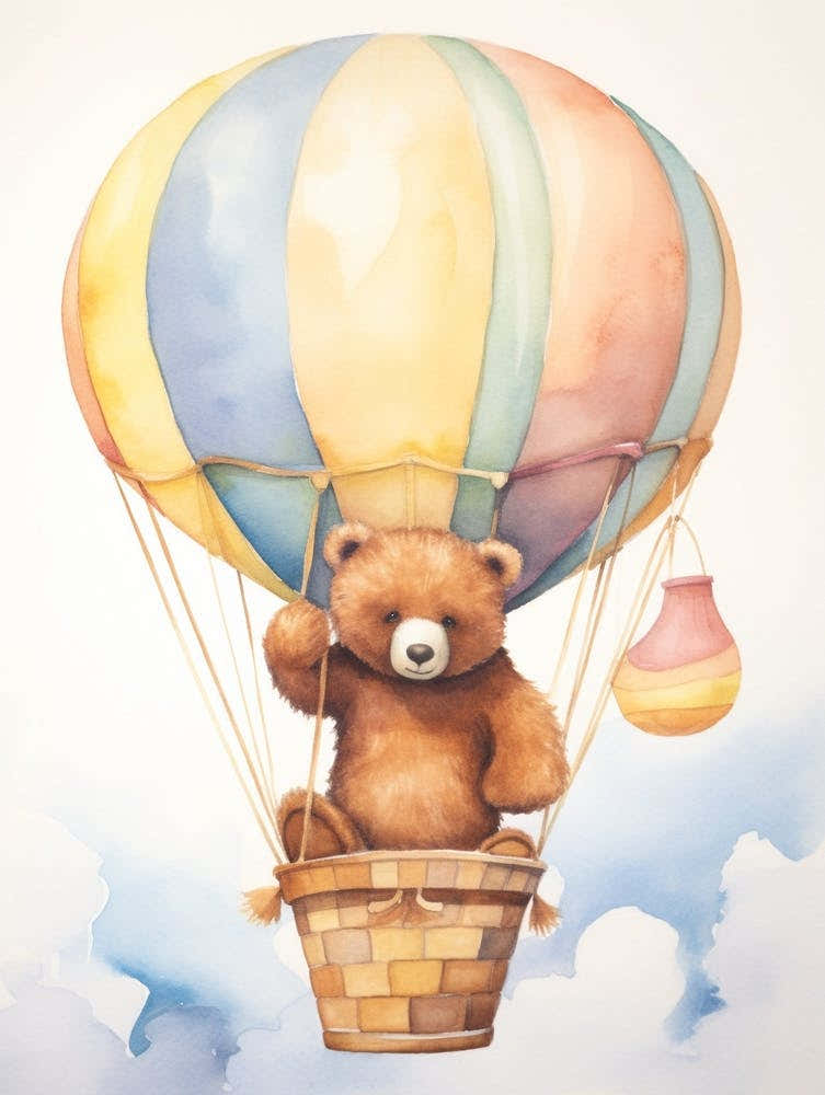 Baby Bear 3 In A Hot Air Balloon