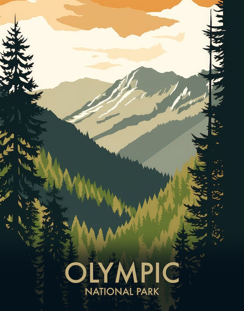 Olympic National Park Vintage Travel Poster 10