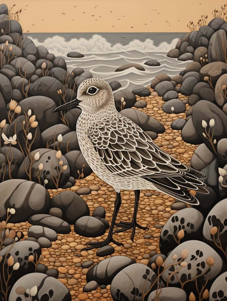 Dark And Moody Botanical Grey Plover 1