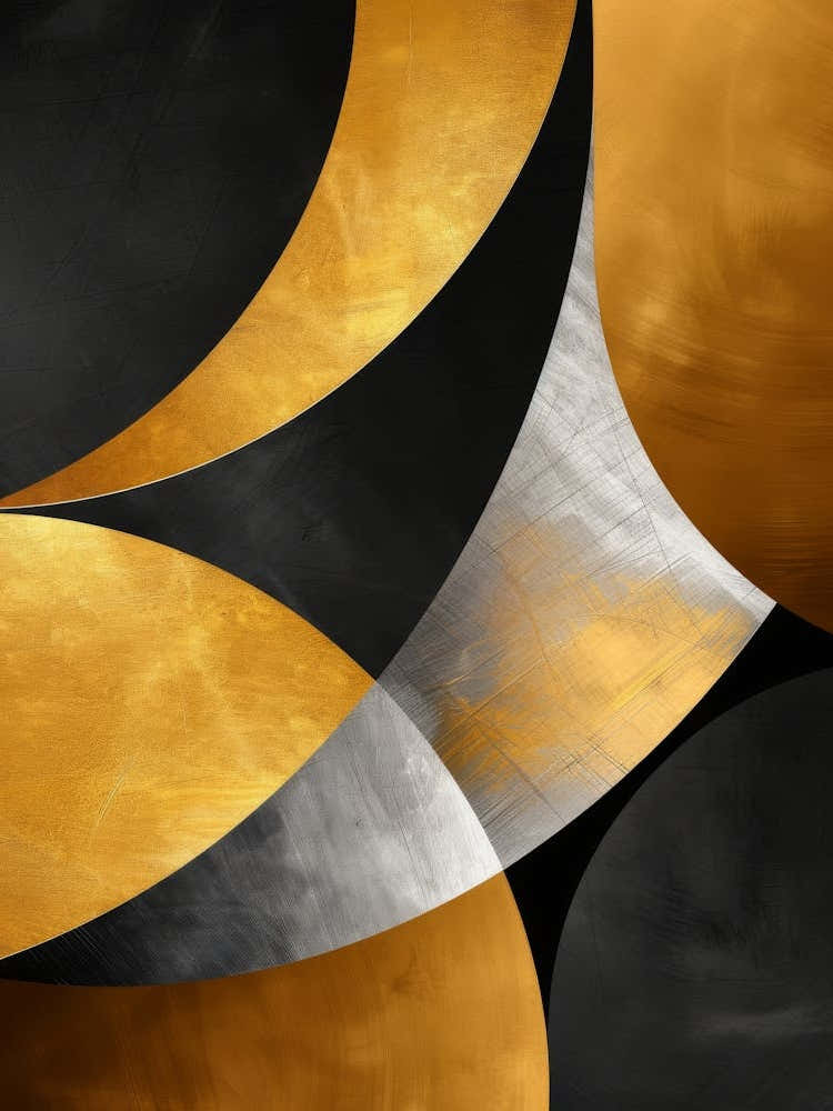 Abstract Gold And Black Circles