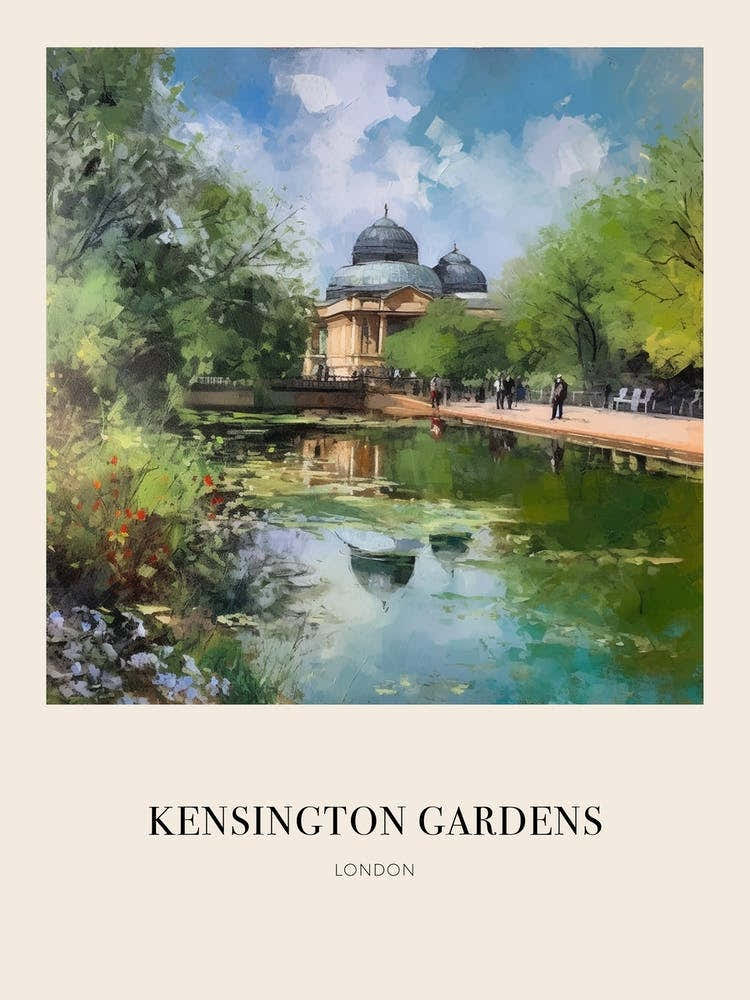 Kensington Gardens London United Kingdom 2 Vintage Cezanne Inspired Poster