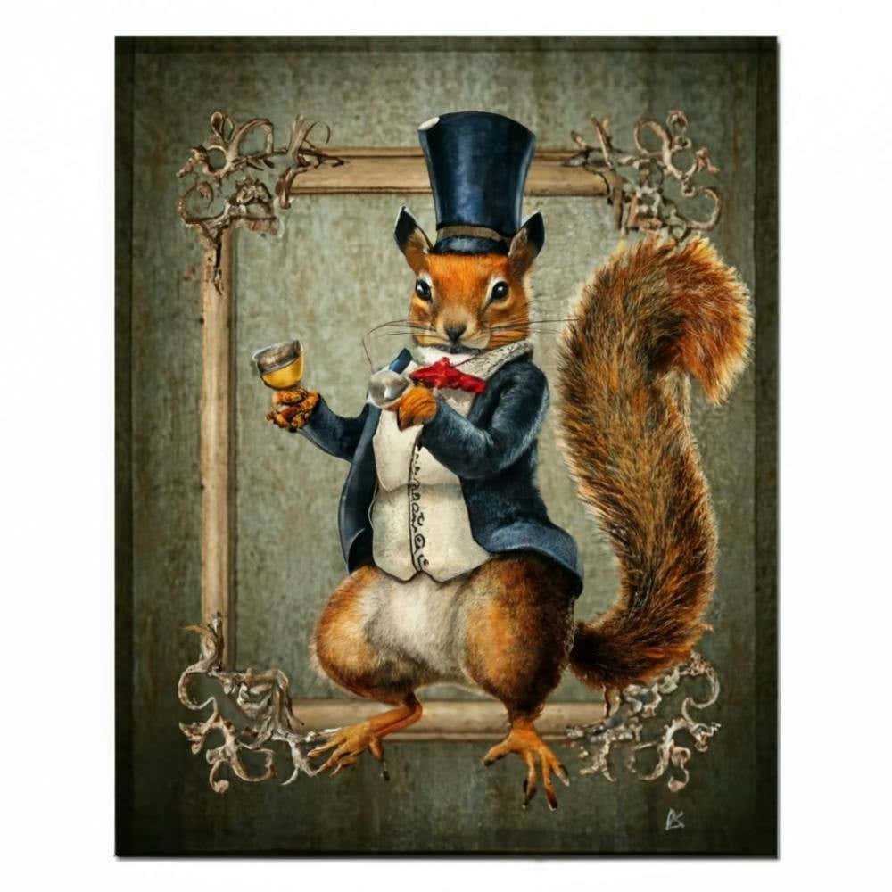 Spectacle Of Sophisticated Squirrels Print Art And Wall Art