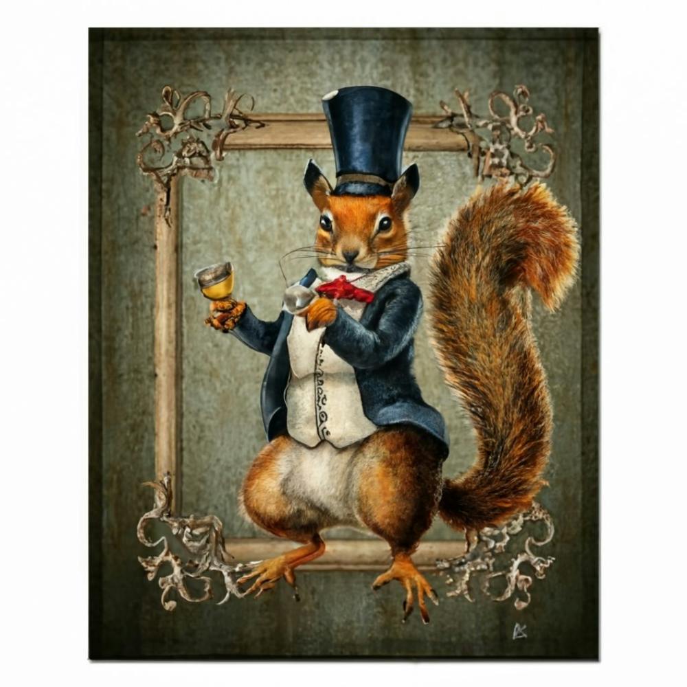 Spectacle Of Sophisticated Squirrels Print Art And Wall Art
