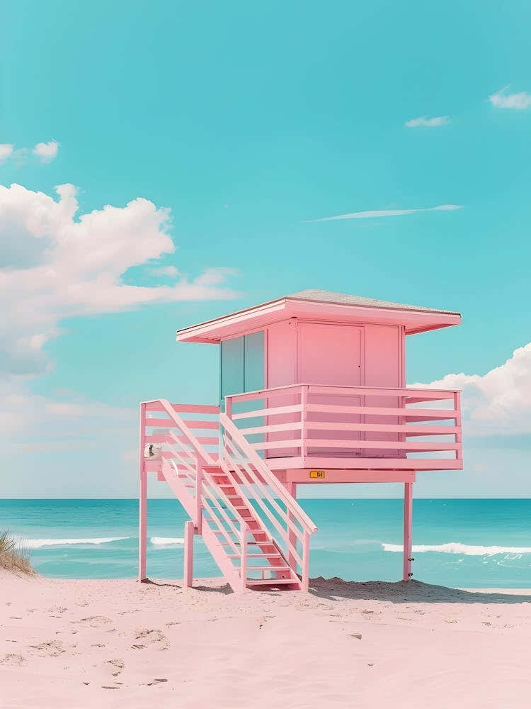 Pink Lifeguard Tower 1