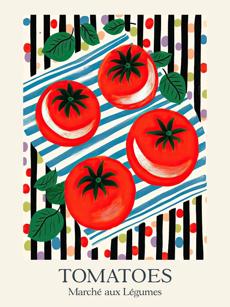 Marche Aux Legumes Tomatoes Summer Illustration 8