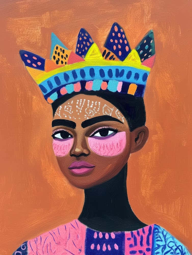 African Girl With Crown