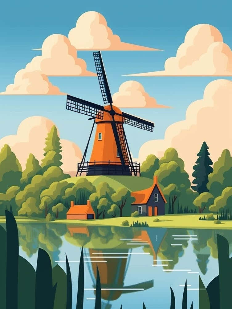 Netherlands 1 Travel Illustration