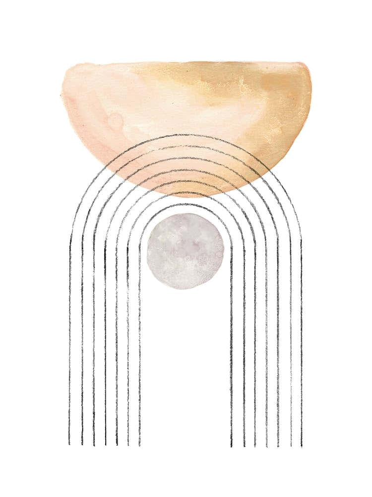 Abstract Watercolor balancing shapes 1