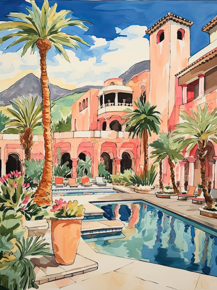 The Chateau At Lake La Quinta   La Quinta, California   Resort Storybook Illustration 4