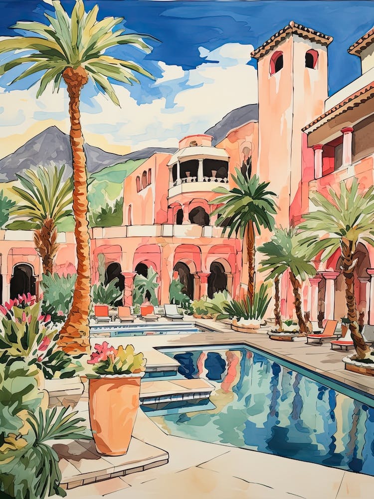 The Chateau At Lake La Quinta   La Quinta, California   Resort Storybook Illustration 4