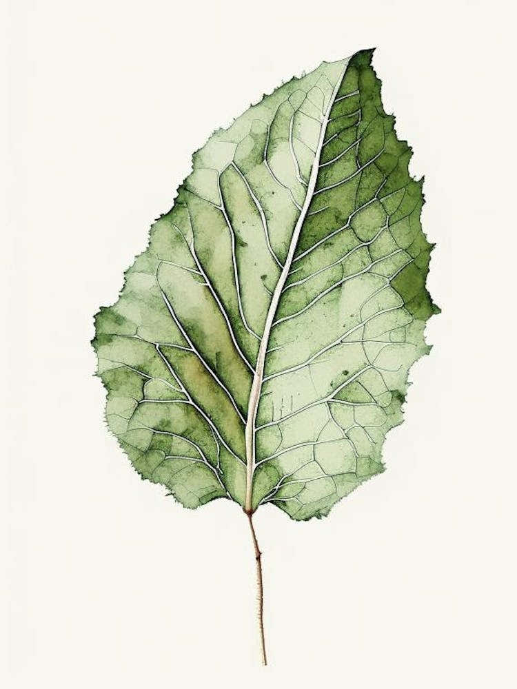 Burdock Leaf Minimalist Watercolour