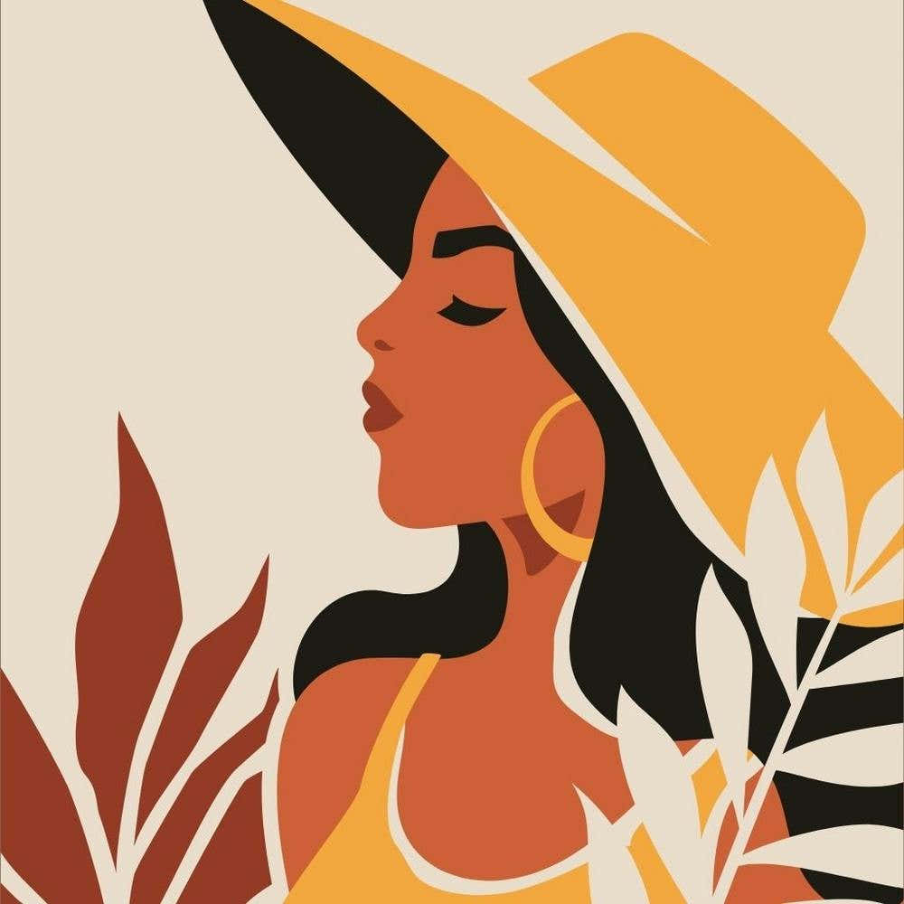 Woman In Yellow Hat - Adorned