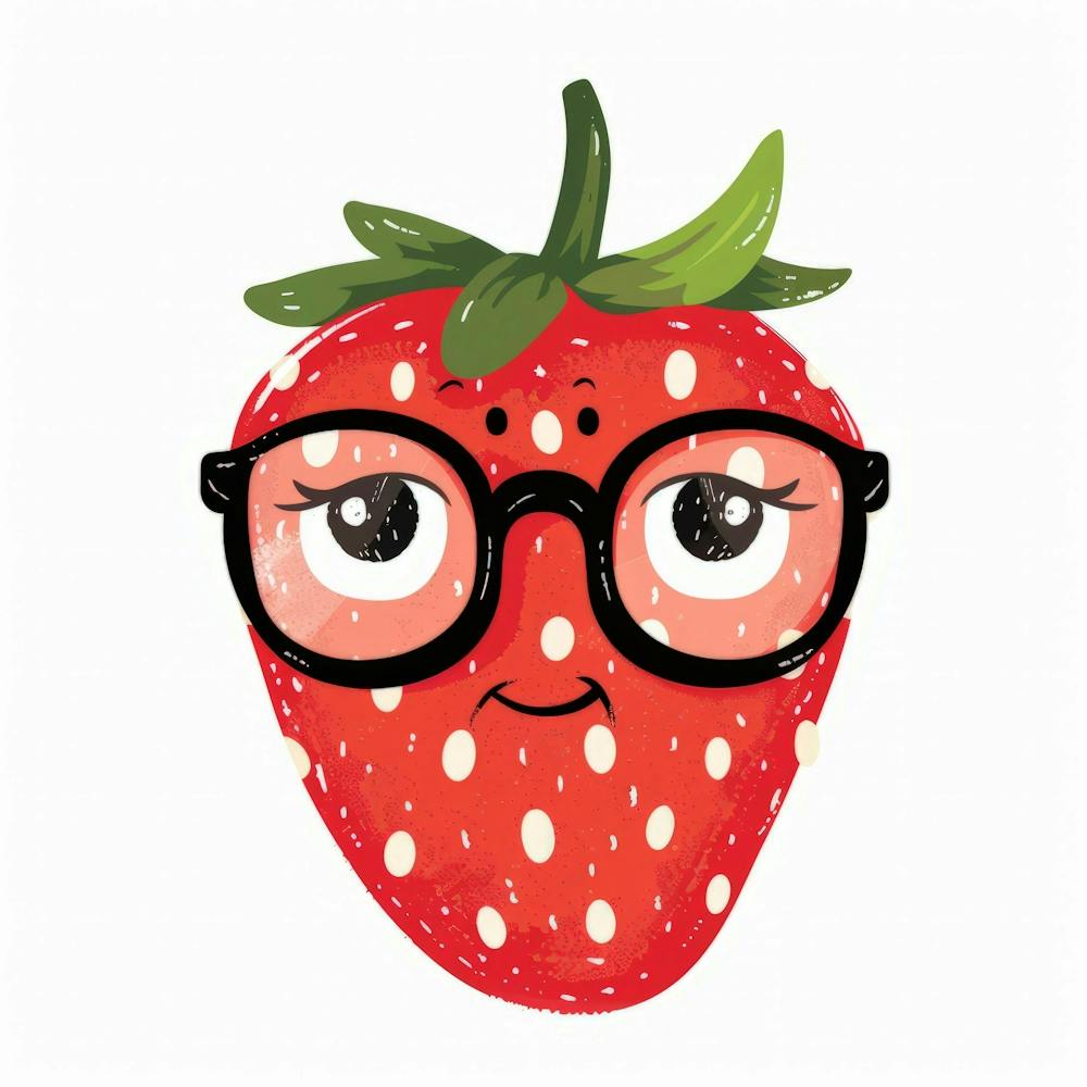 Strawberry With Glasses 3