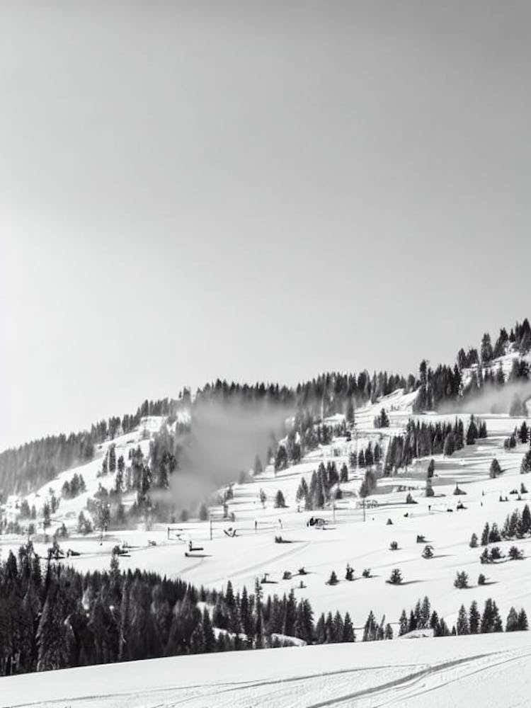 Lech Zürs, Austria Black And White Skiing Poster