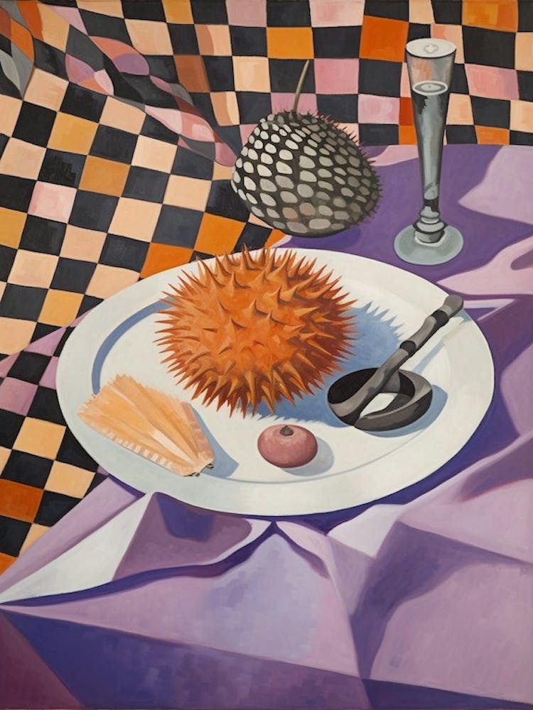 Uni Sea Urchin Still Life Painting