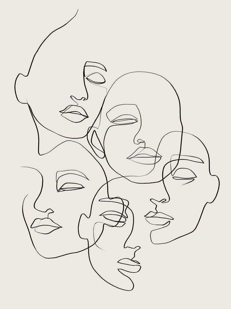 People Faces Line Drawing 1