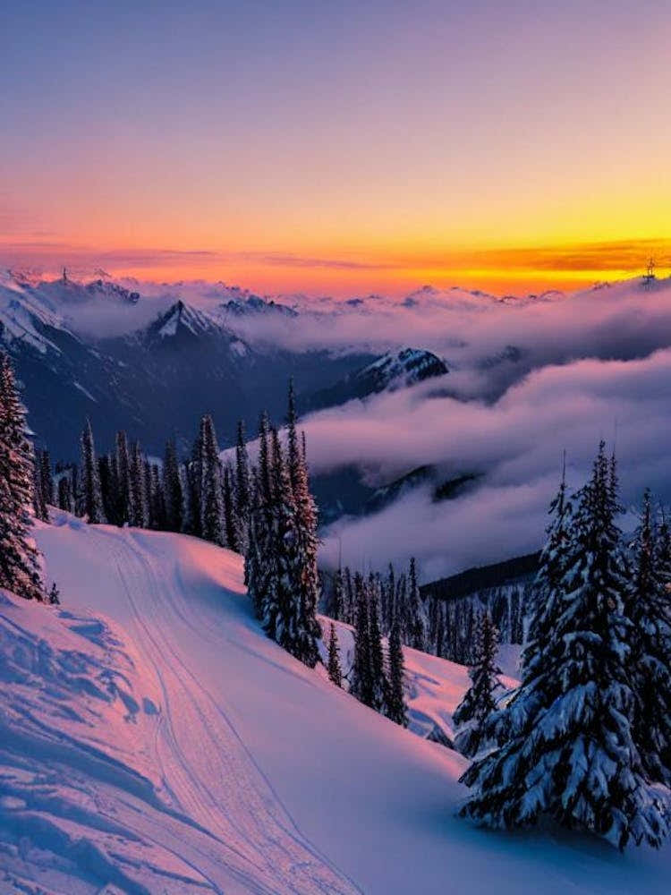 Sölden, Austria 1 Sunrise Skiing Poster