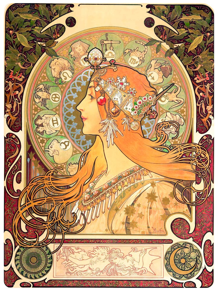 "Zodiac" Original Art Nouveau Poster 1896 by Alphonse Mucha
