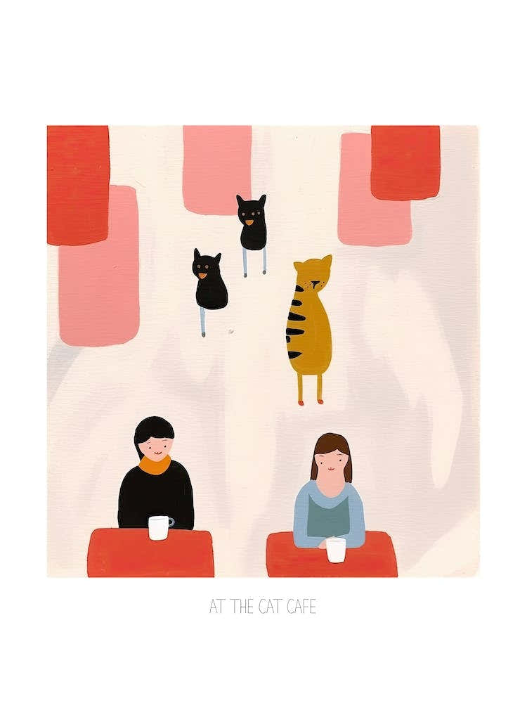 At The Cat Cafe Illustration 2