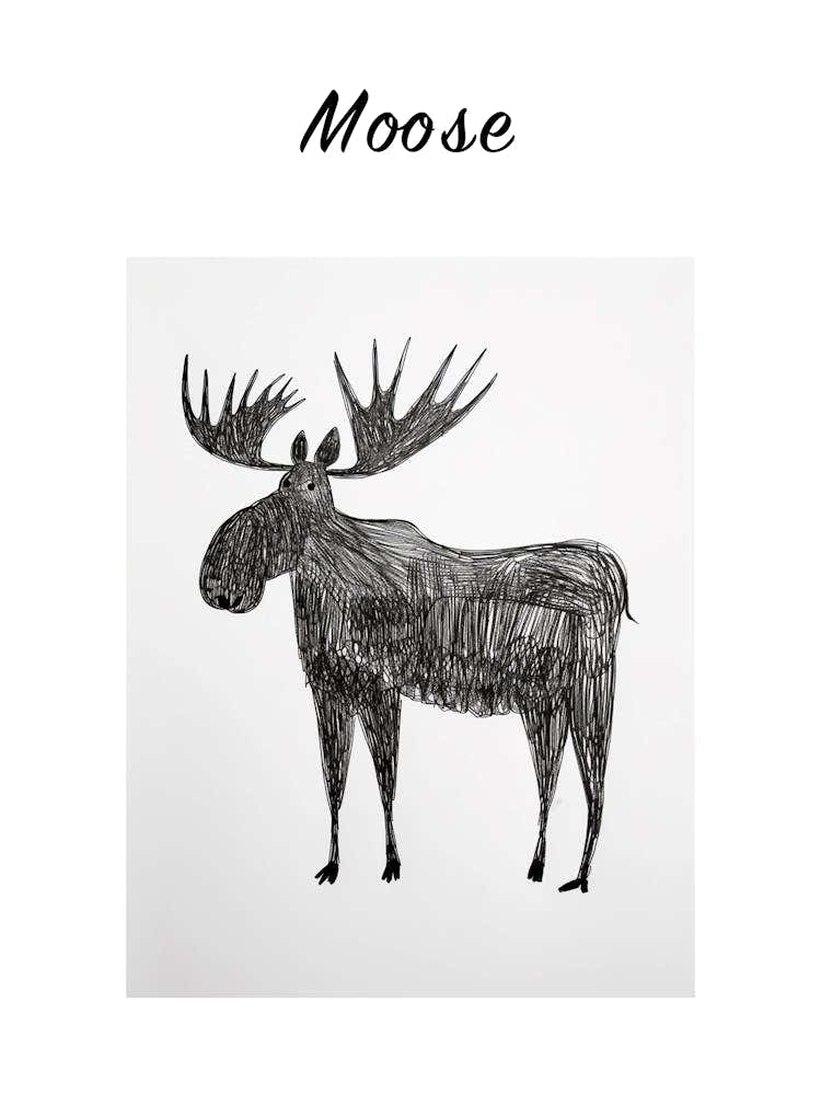 B&W Moose Poster