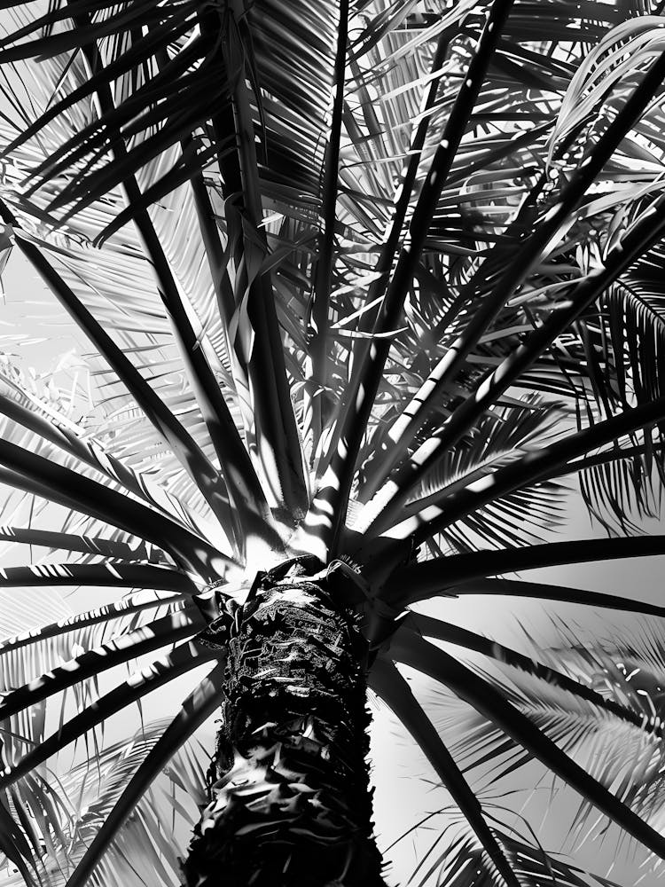 Black And White Palm Tree 5
