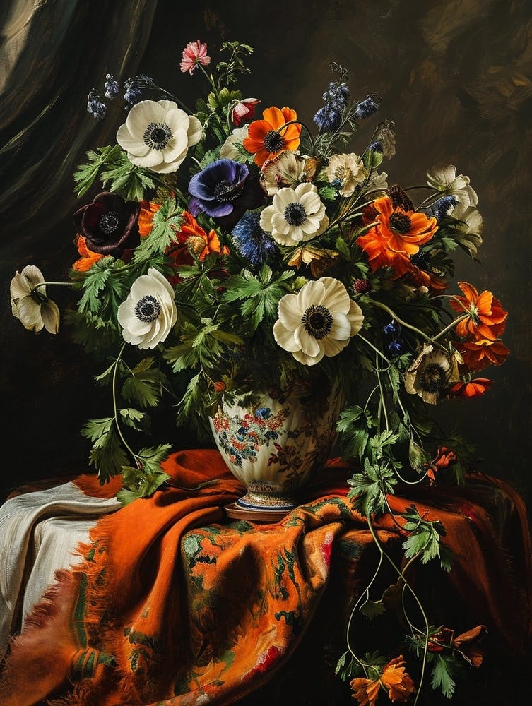 Baroque Floral Still Life Anemone 2