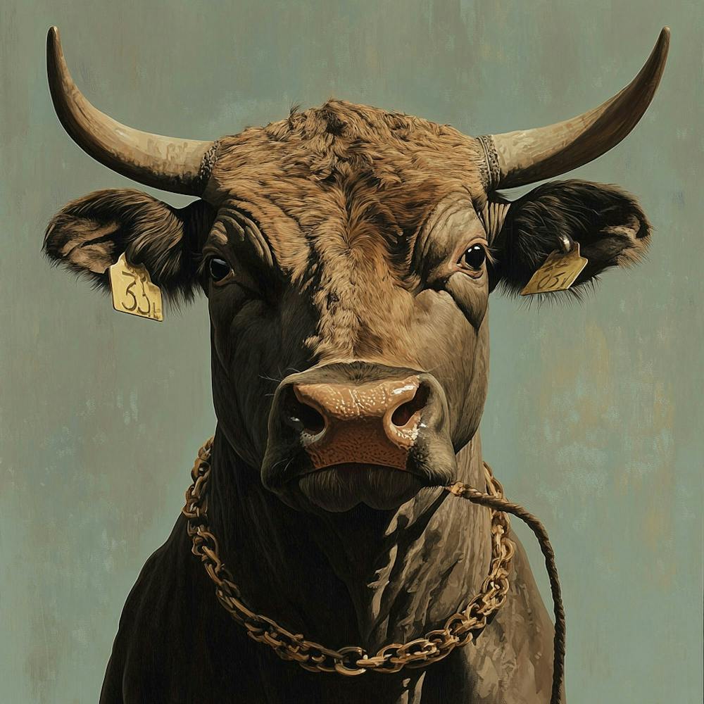 Bull With Chain